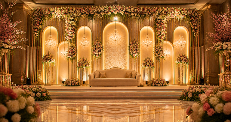 Stage and Backdrop Design for Kolkata Wedding Receptions